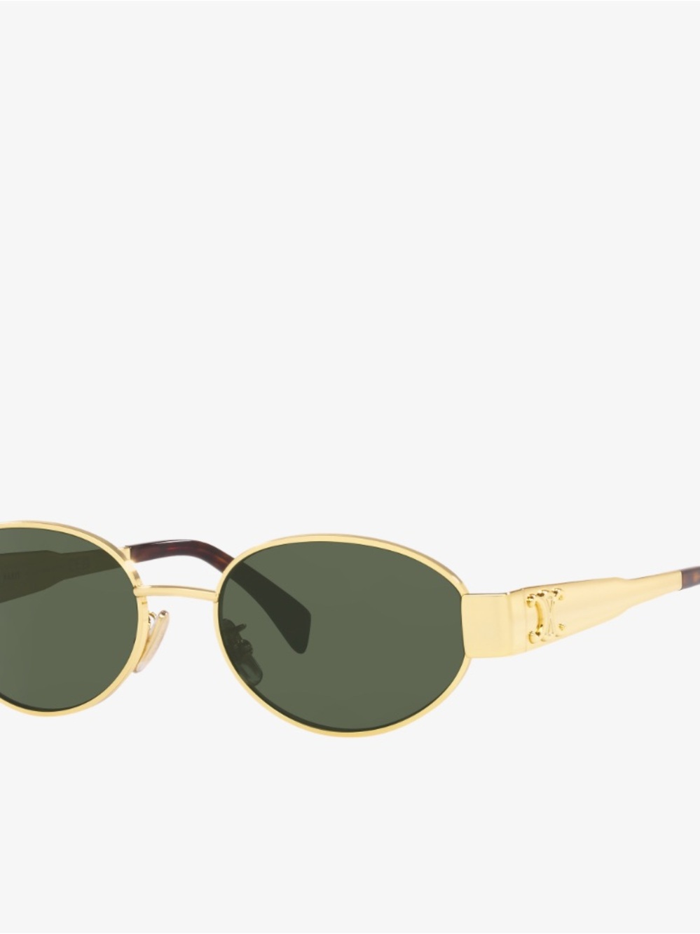 Celine Gold Frame Sunglasses with Dark Green Lenses